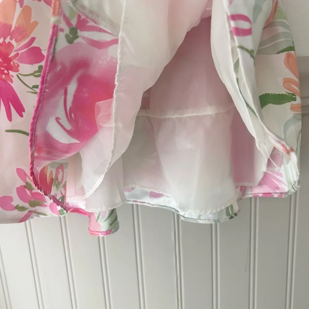 George Rose Knot Pink and Green Floral Kids Girls 24 Months Dress
